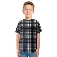 Crosshatch Target Line Black Kids  Sport Mesh Tee