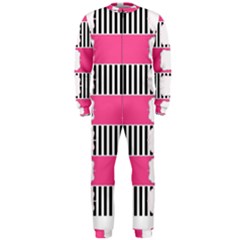 Custom Water Bottle Labels Line Black Pink Onepiece Jumpsuit (men) 