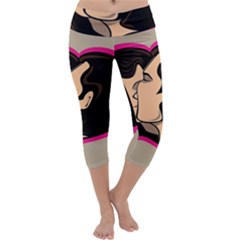 Don t Kiss With A Bloody Nose Face Man Girl Love Capri Yoga Leggings by Mariart