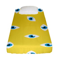 Eye Blue White Yellow Monster Sexy Image Fitted Sheet (single Size) by Mariart