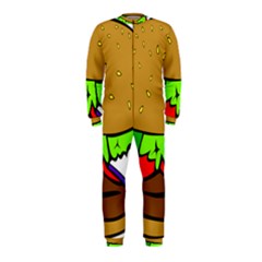 Fast Food Lunch Dinner Hamburger Cheese Vegetables Bread Onepiece Jumpsuit (kids)