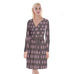 Donuts Long Sleeve Velvet Front Wrap Dress by Mariart