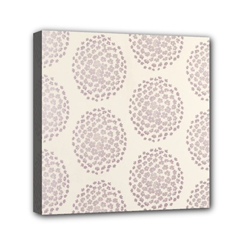 Flower Floral Star Sakura Purple Mini Canvas 6  X 6  by Mariart