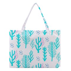 Forest Drop Blue Pink Polka Circle Medium Tote Bag