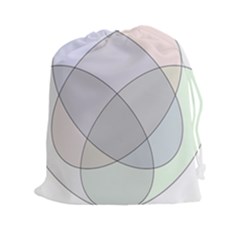 Four Way Venn Diagram Circle Drawstring Pouches (xxl)