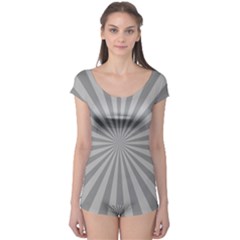 Grey Starburst Line Light Boyleg Leotard 