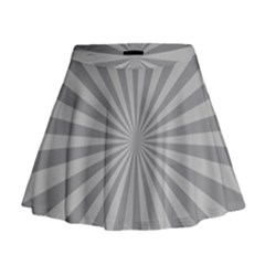 Grey Starburst Line Light Mini Flare Skirt