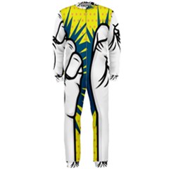 Hand Polka Dot Yellow Blue White Orange Sign Onepiece Jumpsuit (men) 