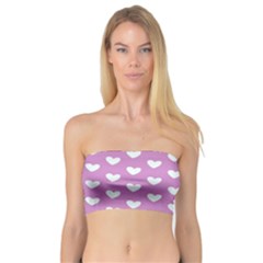 Heart Love Valentine White Purple Card Bandeau Top by Mariart