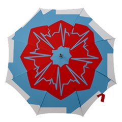 Heartbeat Health Heart Sign Red Blue Hook Handle Umbrellas (medium) by Mariart
