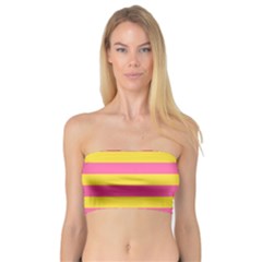 Horizontal Pink Yellow Line Bandeau Top