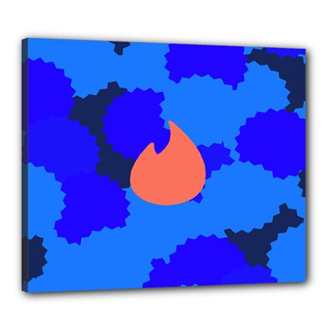 Image Orange Blue Sign Black Spot Polka Canvas 24  X 20  by Mariart