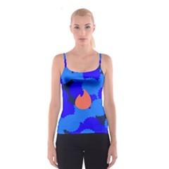 Image Orange Blue Sign Black Spot Polka Spaghetti Strap Top