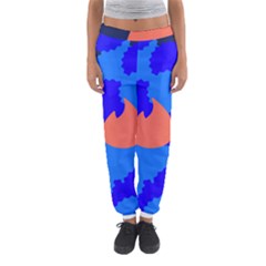 Image Orange Blue Sign Black Spot Polka Women s Jogger Sweatpants by Mariart