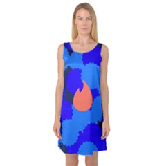 Image Orange Blue Sign Black Spot Polka Sleeveless Satin Nightdress by Mariart