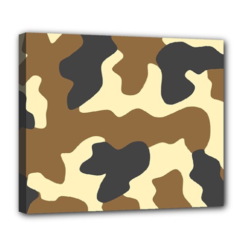 Initial Camouflage Camo Netting Brown Black Deluxe Canvas 24  X 20  