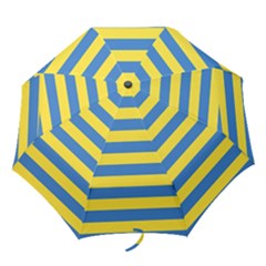 Horizontal Blue Yellow Line Folding Umbrellas