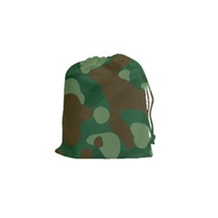 Initial Camouflage Como Green Brown Drawstring Pouches (small) 