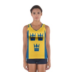 King Queen Crown Blue Yellow Women s Sport Tank Top 