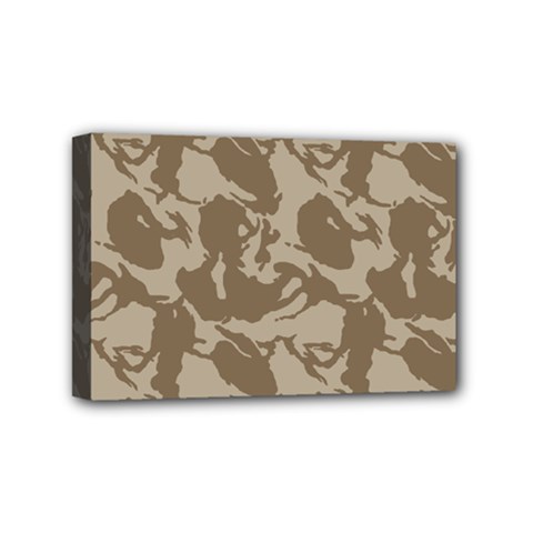 Initial Camouflage Brown Mini Canvas 6  X 4 