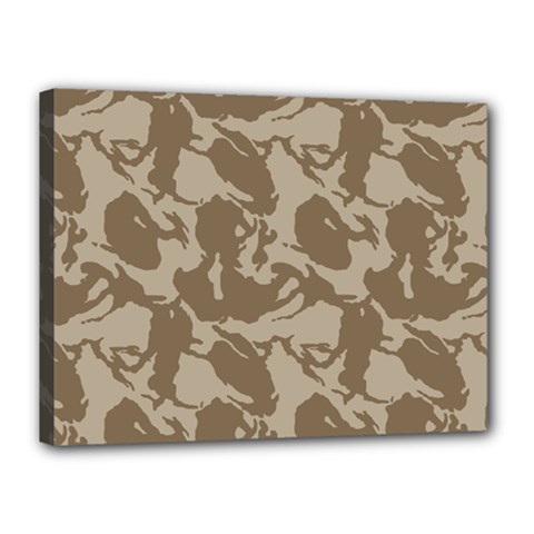 Initial Camouflage Brown Canvas 16  X 12  by Mariart