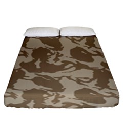 Initial Camouflage Brown Fitted Sheet (king Size)
