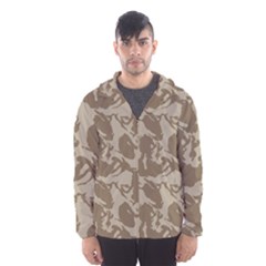 Initial Camouflage Brown Hooded Wind Breaker (men) by Mariart