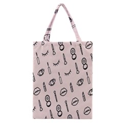 Makeup Tools Eye Mirror Pink Lip Classic Tote Bag by Mariart