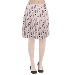 Makeup Tools Eye Mirror Pink Lip Pleated Skirt by Mariart