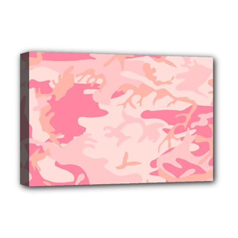 Initial Camouflage Camo Pink Deluxe Canvas 18  X 12  