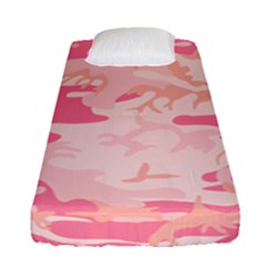 Initial Camouflage Camo Pink Fitted Sheet (single Size) by Mariart