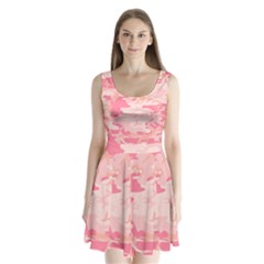 Initial Camouflage Camo Pink Split Back Mini Dress 