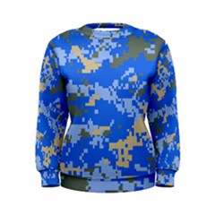 Oceanic Camouflage Blue Grey Map Women s Sweatshirt