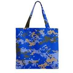 Oceanic Camouflage Blue Grey Map Zipper Grocery Tote Bag by Mariart