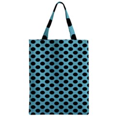 Polka Dot Blue Black Zipper Classic Tote Bag by Mariart