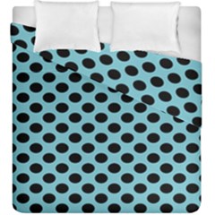 Polka Dot Blue Black Duvet Cover Double Side (king Size) by Mariart