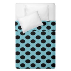 Polka Dot Blue Black Duvet Cover Double Side (single Size) by Mariart