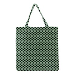 Polka Dot Green Black Grocery Tote Bag by Mariart