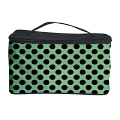 Polka Dot Green Black Cosmetic Storage Case by Mariart