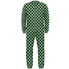 Polka Dot Green Black Onepiece Jumpsuit (men)  by Mariart