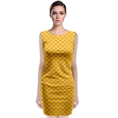 Polka Dot Orange Yellow Classic Sleeveless Midi Dress by Mariart