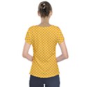 Polka Dot Orange Yellow Short Sleeve Front Detail Top View2