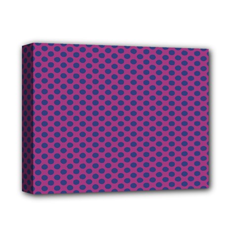 Polka Dot Purple Blue Deluxe Canvas 14  X 11  by Mariart