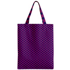 Polka Dot Purple Blue Zipper Classic Tote Bag