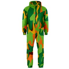 Initial Camouflage Green Orange Yellow Hooded Jumpsuit (men)  by Mariart