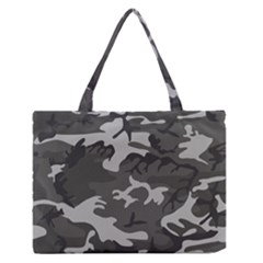 Initial Camouflage Grey Medium Zipper Tote Bag