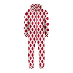 Polka Dot Red White Hooded Jumpsuit (kids) by Mariart
