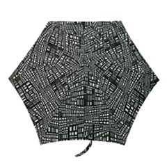 Plaid Black White Mini Folding Umbrellas