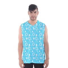 Record Blue Dj Music Note Club Men s Basketball Tank Top by Mariart