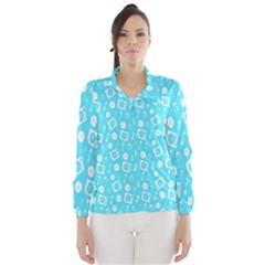 Record Blue Dj Music Note Club Wind Breaker (women) by Mariart